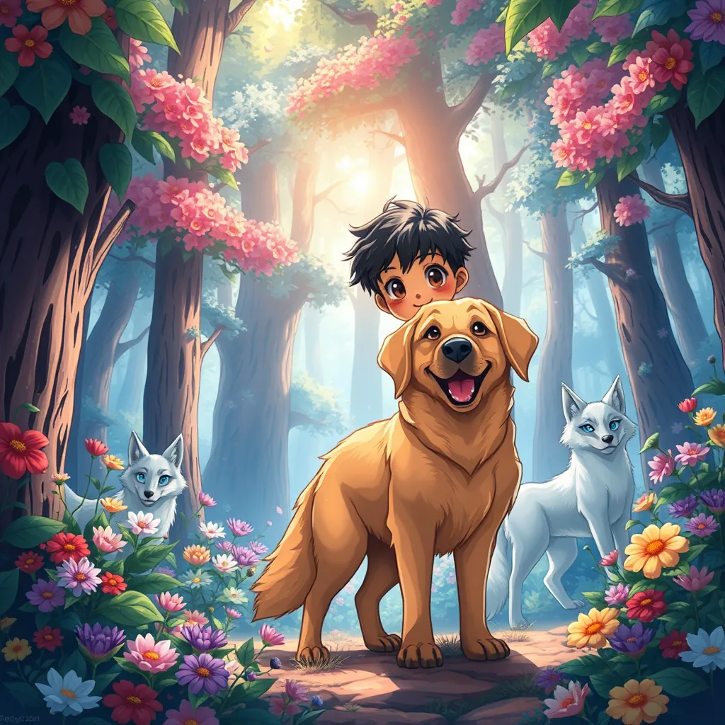 Create an illustrated children's story for a 9-year-old boy named Steven, who has dark skin, black hair, and honey-brown eyes. Steven lives in the countryside and loves animals, especially his loyal dog. His biggest passion is playing as a goalkeeper, and he dreams of becoming the best in the world.

The story revolves around Steven and his dog, who share exciting adventures while exploring the fields and forests around their home. One day, while playing football near the woods with his friends, Steven and his dog encounter a mysterious animal that needs their help to save its home.

Throughout the story, Steven shows courage, intelligence, and a big heart as he helps the animals and learns important lessons about friendship, family, and love. Include tender moments with his baby brother, Iker, and highlight the deep love his mother, María, has for him.

The story should be emotional, fun, and full of adventure, with vivid descriptions that capture the beauty of life in the countryside. Add magical or fantasy elements if they fit naturally into the story.

This book is perfect for a 9-year-old boy, so that Steven can see himself in the main character and finish the story with a smile and a warm heart.

Reading Level: Intermediate (Ages 7-12)
Book Length: 10 pages