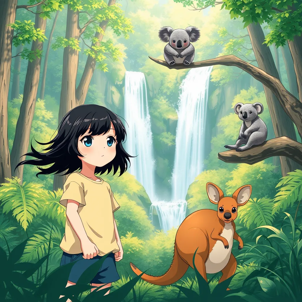 It's about a girl named Alexa and she has black hair she has blue eyes and she is 10 years old and she is on her way to the Australian waterfall and forest while she is walking on a trail she has a backpack and she runs into a kangaroo and she gets past it but she is also on a trail to find a koala and then she enters a rising river but she tightropes over the river she makes it over safely and she sees sparkling water in her way so she heads towards it and it's the waterfall she knew who had a bunch of koalas and when she saw one she was so surprised and filled with excitement so much that she could hug and she grabs her camera and takes a picture while the koala is in front of her eyes now that she got the Pic she is on her way home to show her family 

Reading Level: Intermediate (Ages 7-12)
Book Length: 10 pages