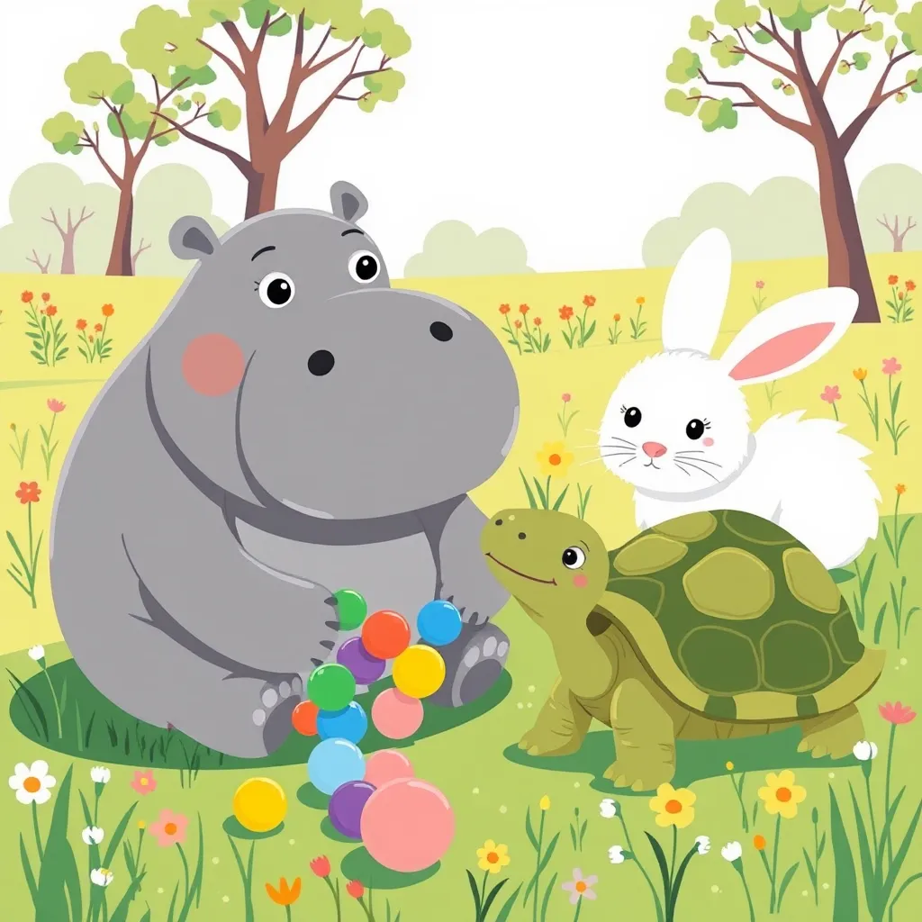 A hippo learns to share his favorite foods with forest friends.

Reading Level: Beginner (Ages 0-6)
Book Length: 10 pages